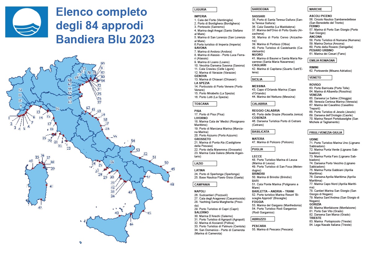 bandiere blu 2023 approdi