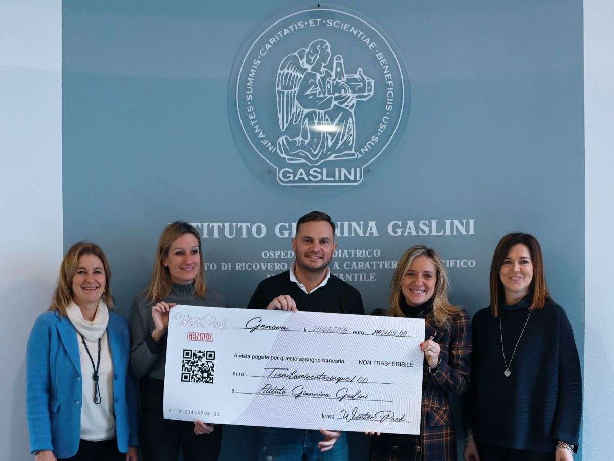 Da sx Anna Zanuttini (segretario generale Fondazione Gaslininsieme), Kristina Cosulich (Fondazione Gaslininsieme), Riccardo Claudi (Winter Park Genova), Paola Bordilli (ass. Comune di Genova) e Raffaella Pecora (F