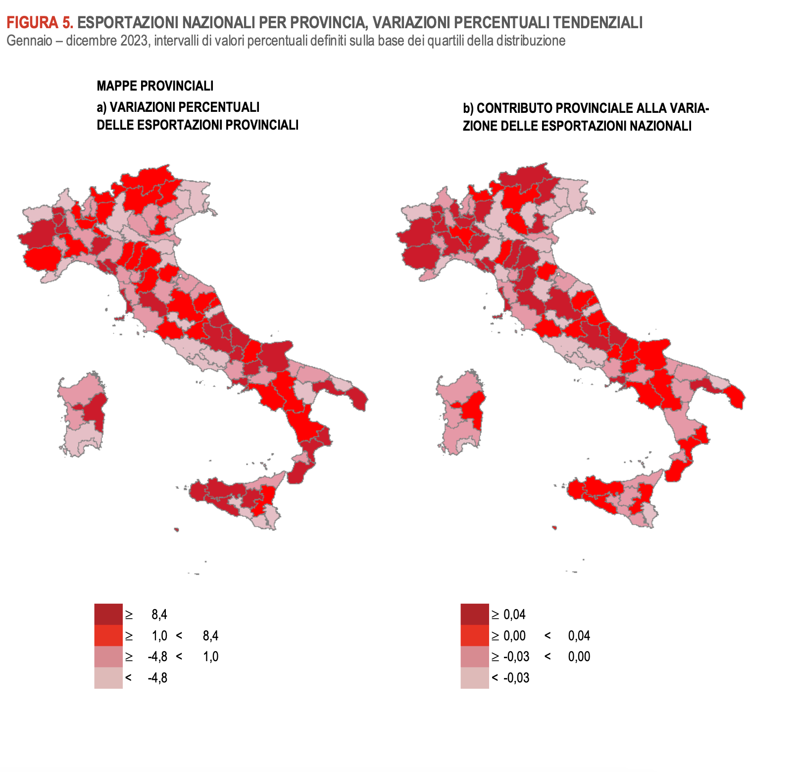 Export italiano, divisione provinciale